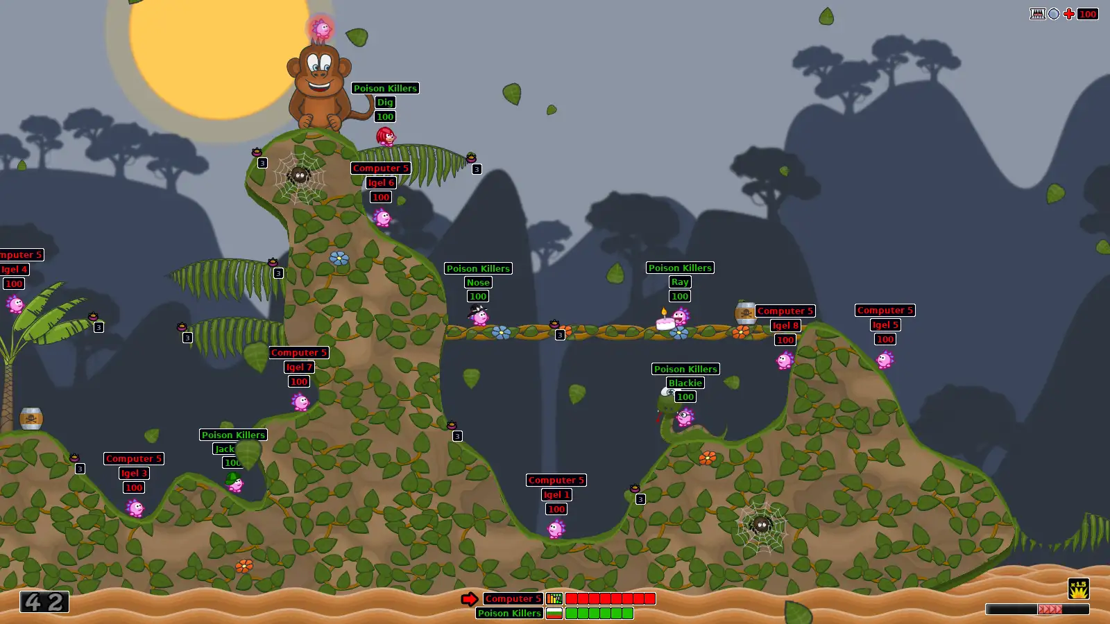 Rozgrywka w Hedgewars